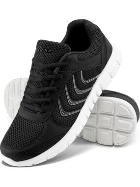 Women's Black Lightweight Non Slip Mesh Breathable Casual Walking Sneakers